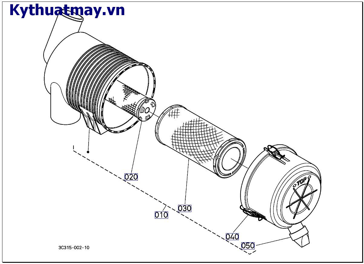 Những bộ phận cấu thành  bộ lọc khí